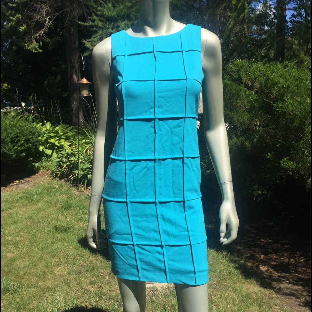 ⚡️Calvin Klein Turquoise Square Fitted Dress 4P